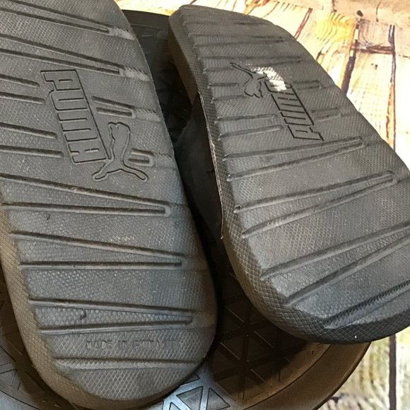 Puma Kids Black Slides Sandals Size 1 - Picture 7 of 8